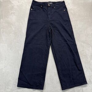 Judy Blue Jeans Womens's 9/29 Wide Leg  Navy Blue Garment‎ Dyed High Rise Denim